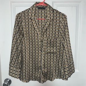 Zara Logo Button Down Top